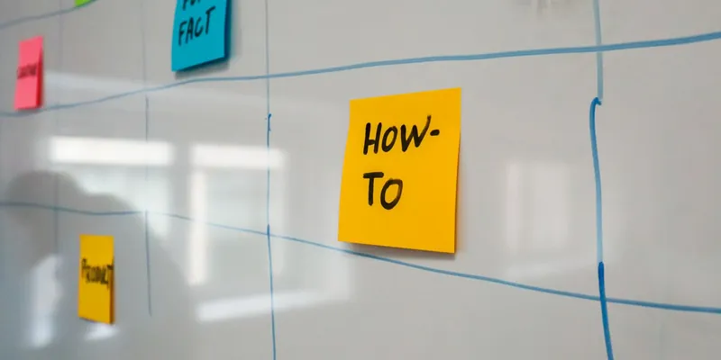 Stock photo: sticky notes on a planning whiteboard
